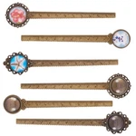 Sunnyclue 12PC Diy 6 Sets Ruler Pendant Tray Kit Round Cabochon Setting Blank.... Fixed Price $16.96.