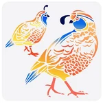 Fingerinspire Quail Stencil 11.8X11.8 Inch Wild Animal Bird Painting. Fixed Price $13.18.