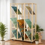 Tredre Extra-large Art Storage Rack With Lockable Wheels, Adjustable Wooden C.... Fixed Price $260.99.