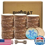 60 Pcs Slices Wooden Discs 2.4-2.8" W/ Holes & Ropes For Crafts. Fixed Price $24.52.