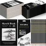 Humyoun 24 Pcs Top Spiral Bound Sketch Pad With Drawing Pencils Set, 5.5 X 8..... Fixed Price $57.69.
