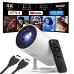 270 Rotatable Projector, Native 1080P Full Hd Ceiling Cinema For Bedroom, Elect. Fixed Price $114.69.