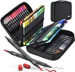 Kemyr 80 Dual Tip Brush Pens Drawing Art Markers Set Adult Coloring Books W/case. Fixed Price $19.99.