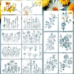 16 Pieces Wild Flower Stencils For Painting 4.3X6.3 Inch, Reusable Template D.... Fixed Price $13.23.