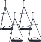 66" Adjustable Black Metal Tripod Easel Display - 4 Pack With Carry Bag. Fixed Price $93.99.