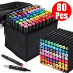 80 Colors Alcohol Based Markers Dual Tip Drawing Set For. Fixed Price $8.99.