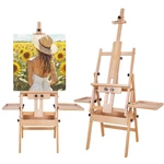 Somime Large Horizontal Wooden H-frame Studio Easel Storage Drawer And Palettes. Fixed Price $179.98.