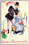 French Artist Signed Duche Deco Faust Et Marguerite Jack-in-the Box C1940S. Fixed Price $11.00.