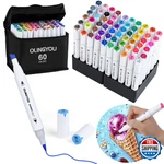Olingyou 60 Colors Alcohol Markers With Base Dual Tip Drawing For Comics. Fixed Price $36.66.