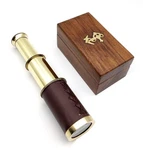 5MOONSUN5'S Nautical Brass Spyglass Telescope With Compass And Wooden Box, 6".... Fixed Price $20.40.