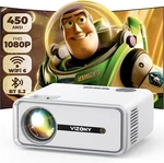 Vizony Mini Projector With Wifi And Bluetooth, 450ANSI 1080P Fhd Home Movie P.... Fixed Price $59.99.