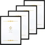 Elegant Black Beaded Metal Picture Frames - Set Of 4 For Family Photos. Fixed Price $59.99.