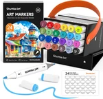 Shuttle Art Brush Tip Alcohol Markers, Dual & Fine Set,. Fixed Price $22.79.