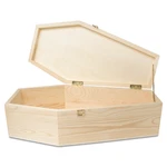 Wooden Coffin Box 24 Inch Unfinished, Halloween Decor, Pet Casket Woodpeckers. Fixed Price $77.99.