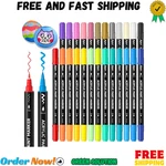 Shuttle Art 25 Colors Dual Tip Acrylic Paint Markers, Brush And Fine. Fixed Price $22.89.