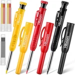 Hiboom 3 Pack Solid Carpenter Pencils With Cap And 21 Pcs Refills, Dee.... Fixed Price $16.93.