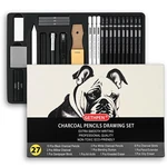 27 Piece Charcoal Drawing Set - Professional Black & White Pencils F.... Fixed Price $16.38.