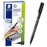 Staedtler Lumocolor Permanent Marker 318-9, Black Ink, 0.6MM Fine Pt, Box Of 10. Fixed Price $26.49.