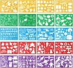 Kids Drawing Stencils Set 20 Pcs Plastic Kit 300+ Patterns Te.... Fixed Price $20.86.