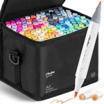 Ohuhu 120-COLOR Alcohol Brush Markers Set, Dual Tip Fine Art Honolulu Refill. Fixed Price $146.61.