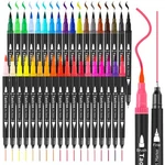 36 Colors Dual Tip Markers Pens For Adult Coloring Books Artist Fine & Brush. Fixed Price $14.70.