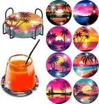 Clendo 8PCS Diamond Painting Coasters Kits, Diy Landscape BDZ8P-85-001. Fixed Price $23.28.