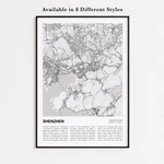 Shenzhen City Print, Guangdong Travel Poster, Modern Map, Wall Decor Art. Fixed Price $101.24.