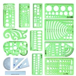 15PCS Geometric Drawings Templates,transparent Green Plastic Ruler, Drafting .... Fixed Price $19.43.