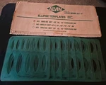 Vtg Alvin Ellipse Templates Large Series 2 1/8"-4"3903-00 Of 10 15 -60 Usa. Fixed Price $114.95.