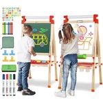 Joyooss Kids Wooden Easel With Paper Roll - Adjustable Magnetic Double Sided .... Fixed Price $83.56.