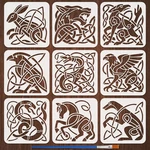 Fingerinspire 9PCS Celtic Knot Animals Plastic Painting Stencil 7.87 Inches. Fixed Price $14.72.
