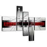 Wieco Art Extra Large Size 5 Piece Perfect White Lines Modern Stretched And F.... Fixed Price $123.99.