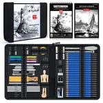 Kalour 113PCS Drawing Set, Professional Sketching Kit With 3-COLOR Sketchbook,gr. Fixed Price $45.61.