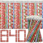 840 Pcs Christmas Pencils With Eraser Xmas Wood Snowman Santa Claus C.... Fixed Price $74.64.