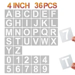 4 Inch Letter Stencils And Numbers, 36 Pcs Alphabet Art Craft Stencil, Reusab.... Fixed Price $18.40.