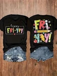 Happy Fri-yay Teacher T-shirt Colorful School Supplies Graphic Tee. Fixed Price $6.99.