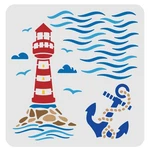 Fingerinspire Lighthouse Drawing Stencil - 11.8X11.8 Inch Plastic Sea Wave Bi.... Fixed Price $9.54.