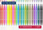 Piochoo Art Brush Markers Pens For Adult Coloring Books, 24 Colors Dual Tip (bru. Fixed Price $15.24.