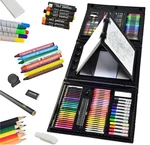 185 Pieces Double Sided Trifold Easel Art Set, Drawing Box With Oil Paste.... Fixed Price $25.64.