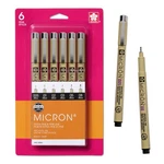 Sakura Pigma Micron Fineliner Pens Archival Black Ink Assorted 6-PACK. Fixed Price $25.23.
