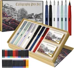 Gc Quill Calligraphy Fountain Pen Set- 7 With Different Nibs And 40 Ink. Fixed Price $31.99.