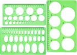 Hestya Circle 3 Pieces Plastic And Oval Templates Clear Green. Fixed Price $9.99.