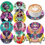 8 Pcs Skull Diamond Art Coasters Kit 5D Diy Full Drill Wall Decoration. Fixed Price $18.99.