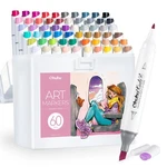 Ohuhu Alcohol Markers 60 Colors, Dual Tip, Refillable - Pens For Artists. Fixed Price $49.86.