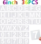 36 Pcs Reusable Large Alphabet Letter Stencils And Number Inches. Fixed Price $17.18.