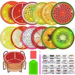 Billbotk 12 Pieces Diamond Art Painting Coasters 10 X 13 6 Cm, Fruit. Fixed Price $22.96.
