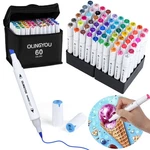 Olingyou 60 Colors Alcohol Markers With Base Dual Tip Drawing For Comics. Fixed Price $40.22.
