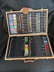 Xonex Mixed Media Art Set 88 Pc Colored Pencils Oil Pastels Watercolor Wood Box. Fixed Price $21.98.