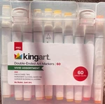 Kingart Pro Double-ended Alcohol Ink Markers, 60 Colors, Fine Point & Chisel. Fixed Price $39.99.