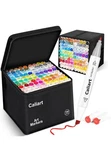 Caliart Markers, 100 Colors Dual Tip Sketch Pens Permanent Alcohol B. Fixed Price $53.00.